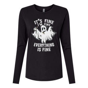 Drunk Ghost Its Fine Im Fine Everything Is Fine Halloween Great Gift Womens Cotton Relaxed Long Sleeve T-Shirt