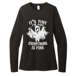 Drunk Ghost Its Fine Im Fine Everything Is Fine Halloween Great Gift Womens CVC Long Sleeve Shirt