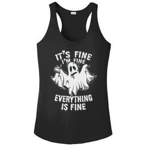 Drunk Ghost Its Fine Im Fine Everything Is Fine Halloween Great Gift Ladies PosiCharge Competitor Racerback Tank