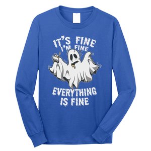 Drunk Ghost Its Fine Im Fine Everything Is Fine Halloween Great Gift Long Sleeve Shirt