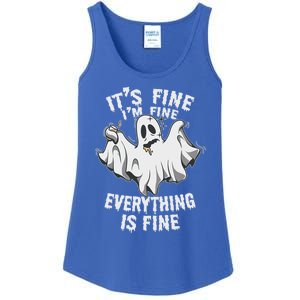 Drunk Ghost Its Fine Im Fine Everything Is Fine Halloween Great Gift Ladies Essential Tank