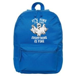 Drunk Ghost Its Fine Im Fine Everything Is Fine Halloween Great Gift 16 in Basic Backpack