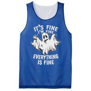 Drunk Ghost Its Fine Im Fine Everything Is Fine Halloween Great Gift Mesh Reversible Basketball Jersey Tank