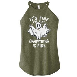 Drunk Ghost Its Fine Im Fine Everything Is Fine Halloween Great Gift Women's Perfect Tri Rocker Tank