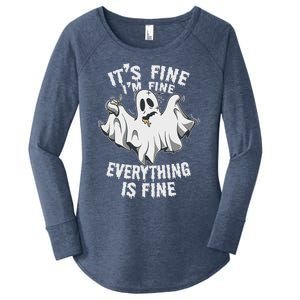 Drunk Ghost Its Fine Im Fine Everything Is Fine Halloween Great Gift Women's Perfect Tri Tunic Long Sleeve Shirt