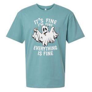 Drunk Ghost Its Fine Im Fine Everything Is Fine Halloween Great Gift Sueded Cloud Jersey T-Shirt