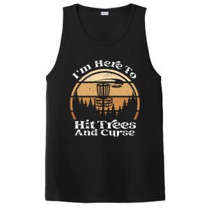 Disc Golf I'm Here To Hit Trees & Curse Funny Sarcastic PosiCharge Competitor Tank