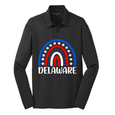 Delaware Gift I Love Delaware Usa Gift Silk Touch Performance Long Sleeve Polo