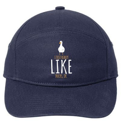 Duck Gifts I Just Really Like Ducks, Ok 7-Panel Snapback Hat