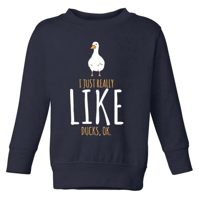 Duck Gifts I Just Really Like Ducks, Ok Toddler Sweatshirt