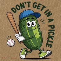 Don't Get In A Pickle Funny Baseball Women Cotton Canvas Backpack
