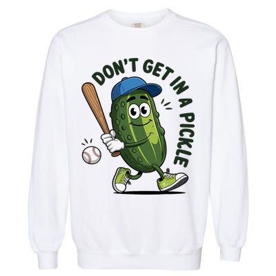 Don't Get In A Pickle Funny Baseball Women Garment-Dyed Sweatshirt