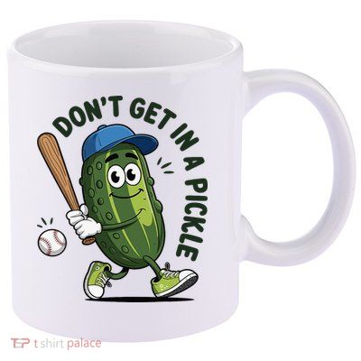 Don't Get In A Pickle Funny Baseball Women 11oz C Handle Ceramic Mug