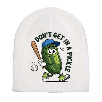 Don't Get In A Pickle Funny Baseball Women Short Acrylic Beanie