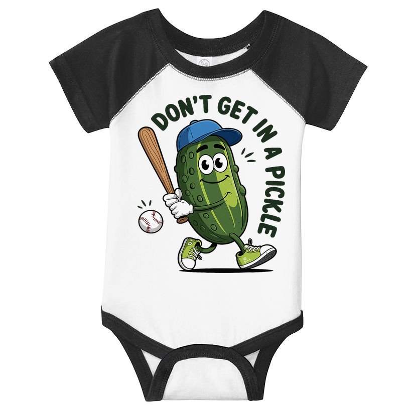 Don't Get In A Pickle Funny Baseball Women Infant Baby Jersey Bodysuit