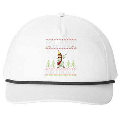 Dabbing Go Jesus Its Your Birthday Merry Christmas Day Snapback Five-Panel Rope Hat