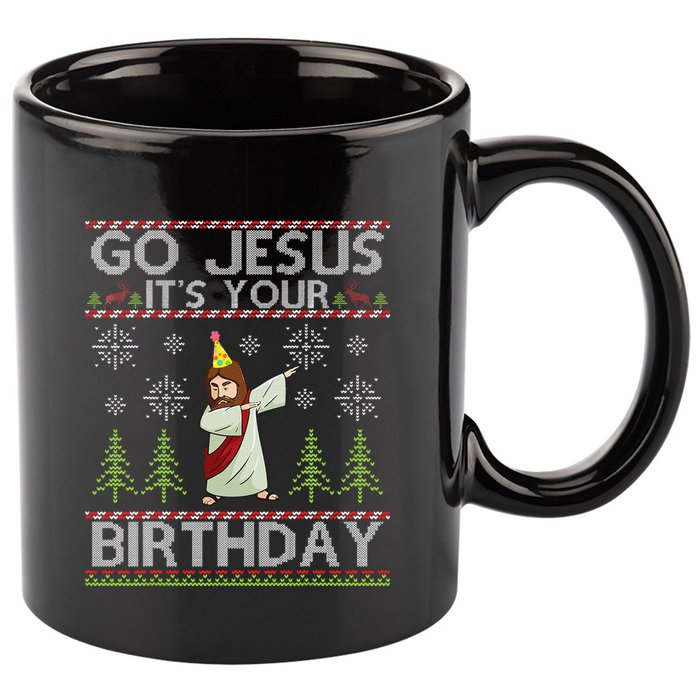 Dabbing Go Jesus Its Your Birthday Merry Christmas Day 11oz C Handle Ceramic Mug
