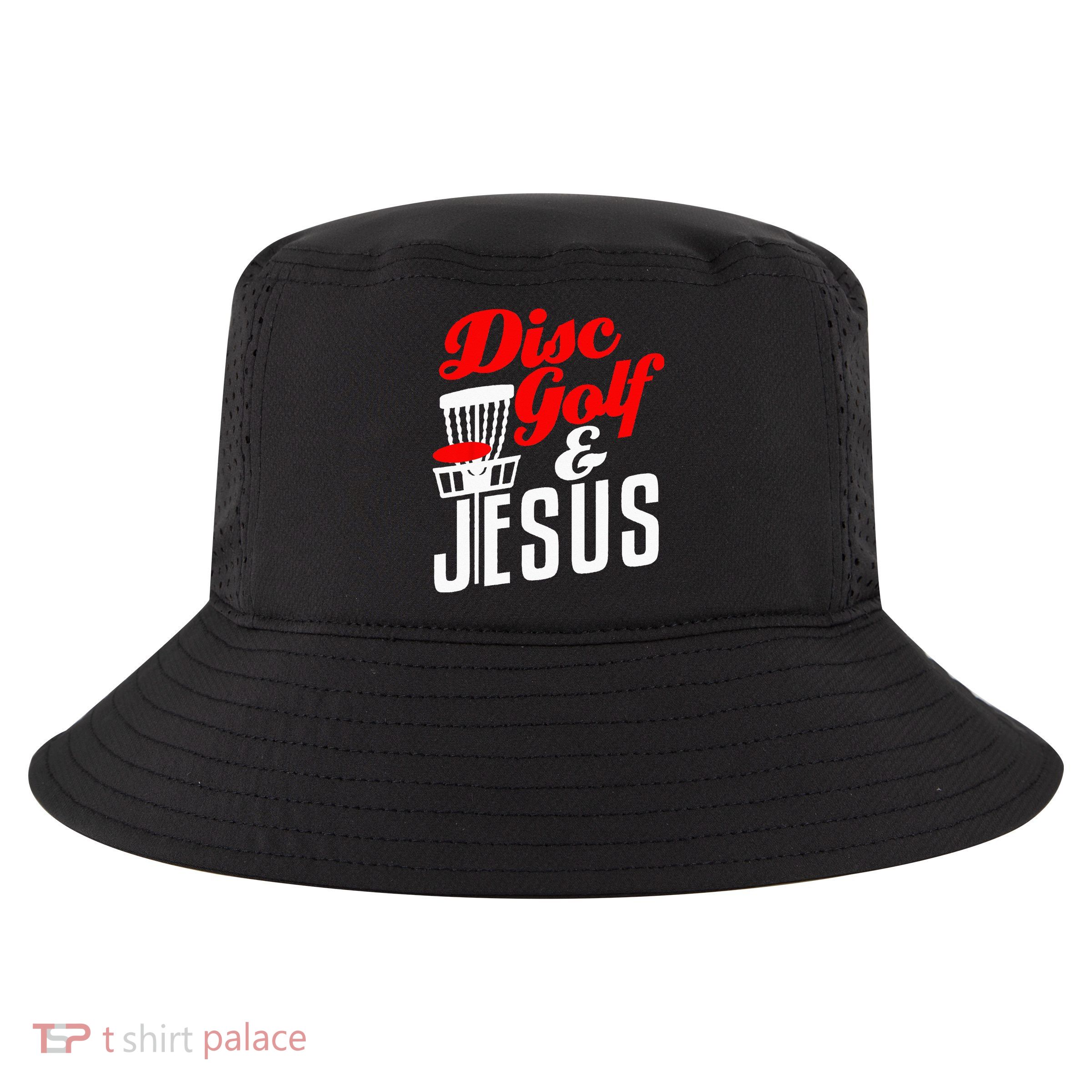 Disc Golf Jesus Christian Gift Funny Golfing Golfer Lover Cool Comfort Performance Bucket Hat