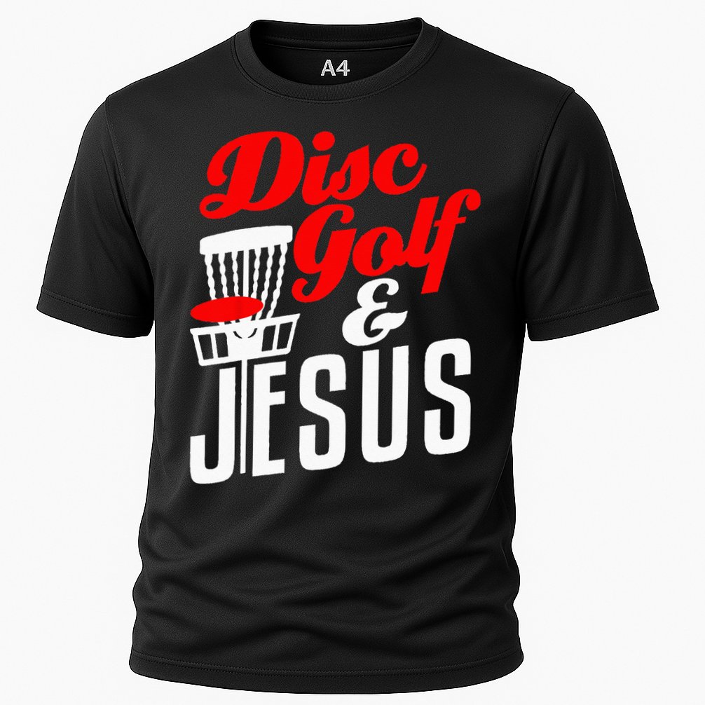 Disc Golf Jesus Christian Gift Funny Golfing Golfer Lover Cooling Performance Crew T-Shirt