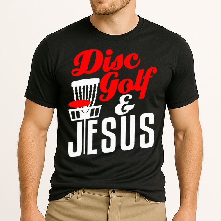 Disc Golf Jesus Christian Gift Funny Golfing Golfer Lover Cooling Performance Crew T-Shirt