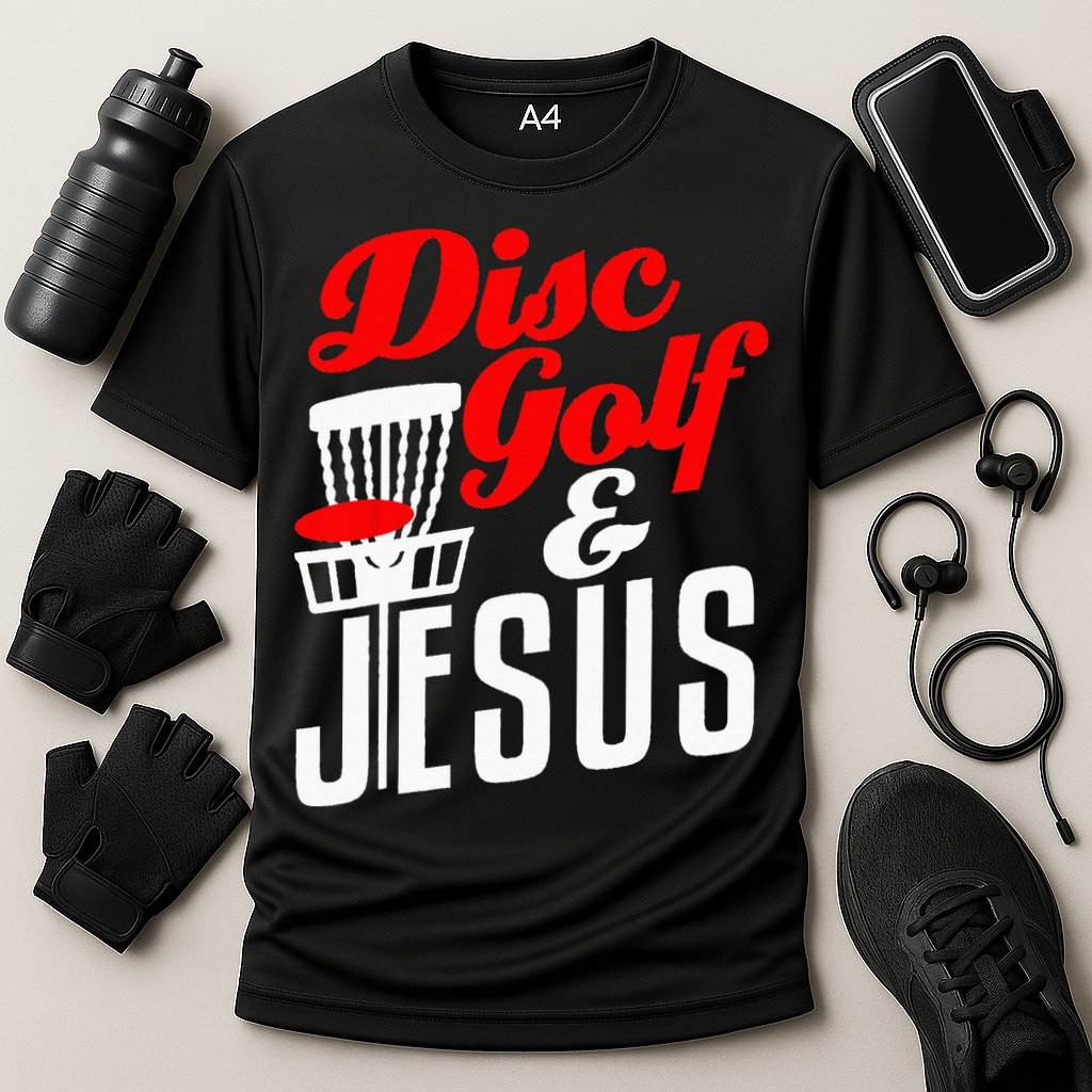 Disc Golf Jesus Christian Gift Funny Golfing Golfer Lover Cooling Performance Crew T-Shirt