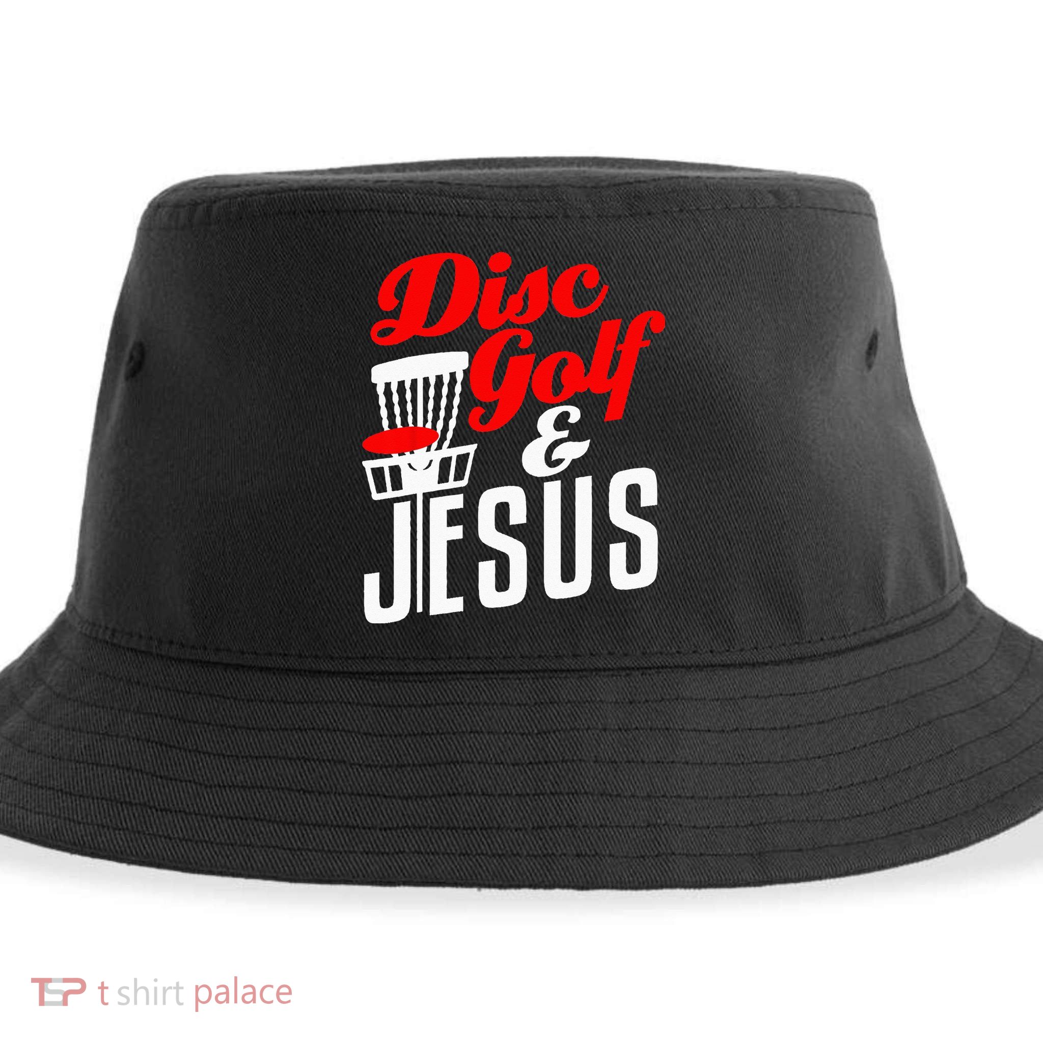 Disc Golf Jesus Christian Gift Funny Golfing Golfer Lover Sustainable Bucket Hat