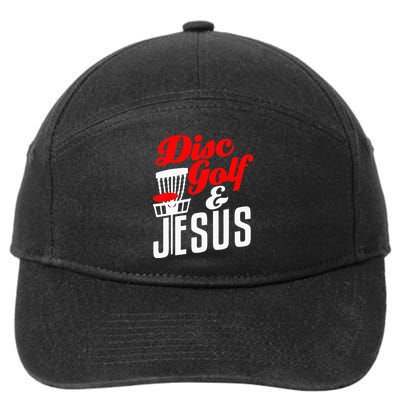 Disc Golf Jesus Christian Gift Funny Golfing Golfer Lover 7-Panel Snapback Hat