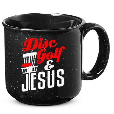 Disc Golf Jesus Christian Gift Funny Golfing Golfer Lover 15oz Campfire Ceramic Mug