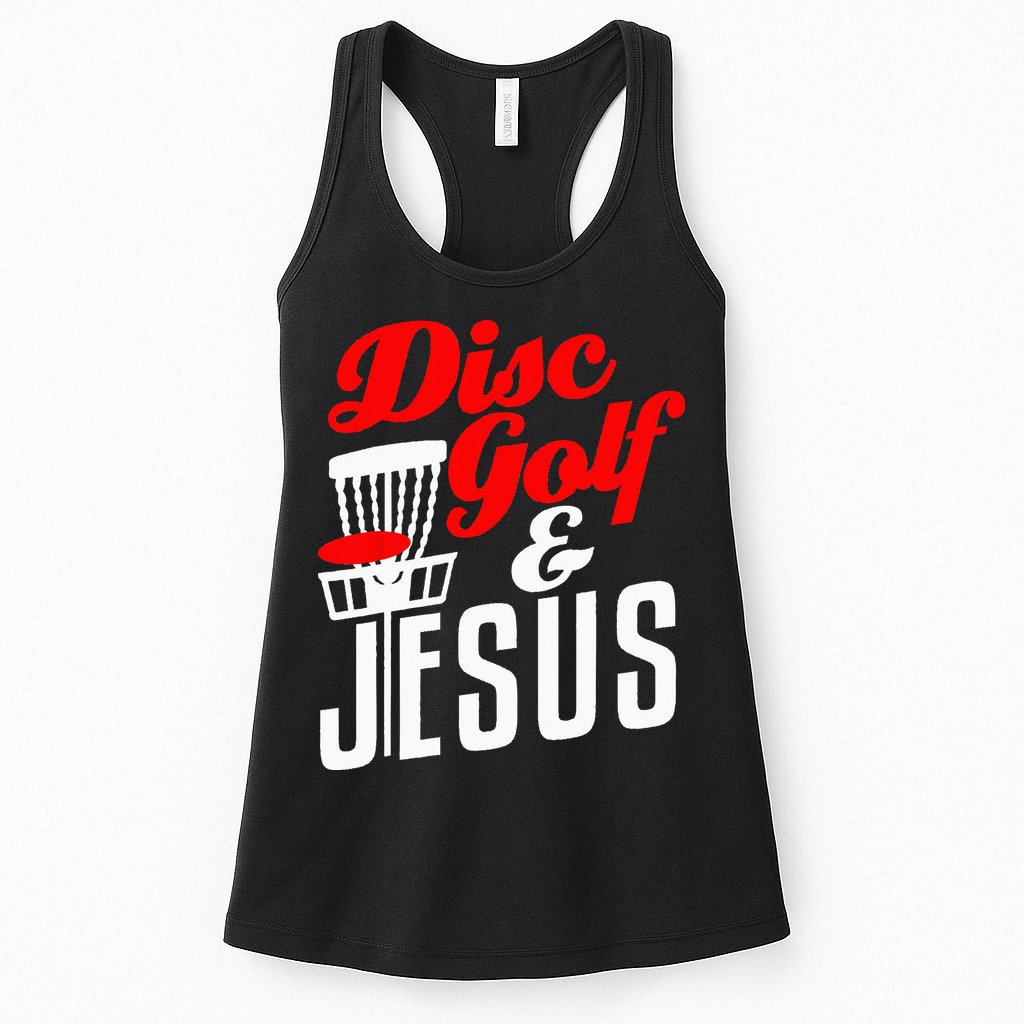 Disc Golf Jesus Christian Gift Funny Golfing Golfer Lover Womens Tank Top