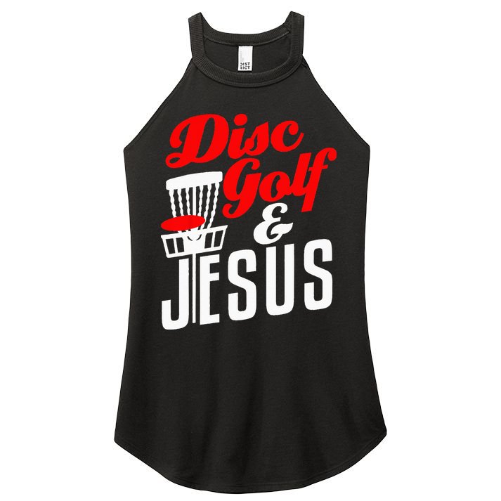 Disc Golf Jesus Christian Gift Funny Golfing Golfer Lover Women's Perfect Tri Rocker Tank