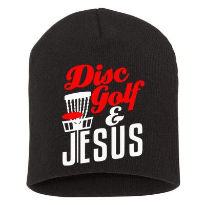 Disc Golf Jesus Christian Gift Funny Golfing Golfer Lover Short Acrylic Beanie
