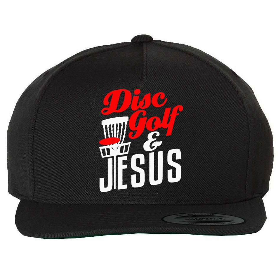 Disc Golf Jesus Christian Gift Funny Golfing Golfer Lover Wool Snapback Cap