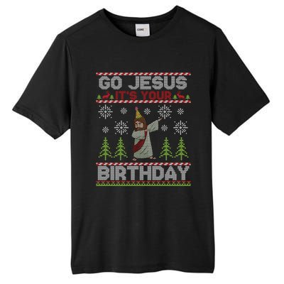 Dabbing Go Jesus It Is Your Birthday Merry Christmas Tall Fusion ChromaSoft Performance T-Shirt