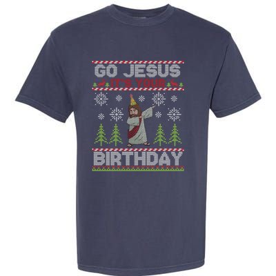 Dabbing Go Jesus It Is Your Birthday Merry Christmas Garment-Dyed Heavyweight T-Shirt