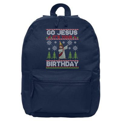 Dabbing Go Jesus It Is Your Birthday Merry Christmas 16 in Basic Backpack