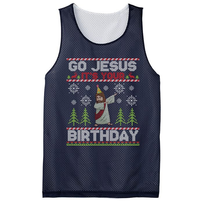 Dabbing Go Jesus It Is Your Birthday Merry Christmas Mesh Reversible Basketball Jersey Tank