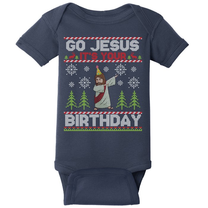 Dabbing Go Jesus It Is Your Birthday Merry Christmas Baby Bodysuit