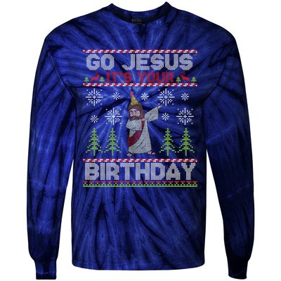 Dabbing Go Jesus It Is Your Birthday Merry Christmas Tie-Dye Long Sleeve Shirt