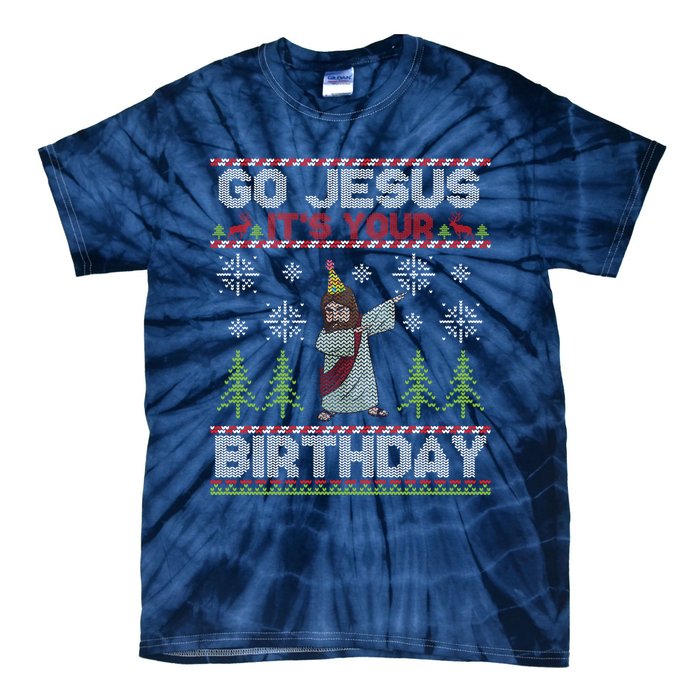 Dabbing Go Jesus It Is Your Birthday Merry Christmas Tie-Dye T-Shirt