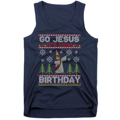 Dabbing Go Jesus It Is Your Birthday Merry Christmas Tank Top