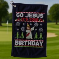 Dabbing Go Jesus It Is Your Birthday Merry Christmas Golf Towel