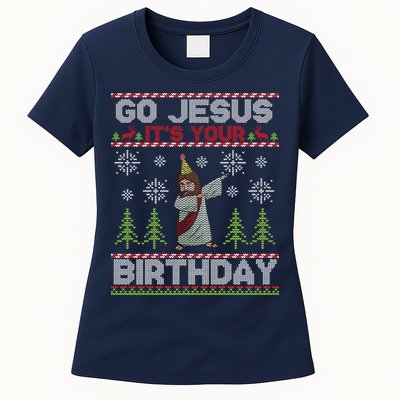 Dabbing Go Jesus It Is Your Birthday Merry Christmas Womens T-Shirt