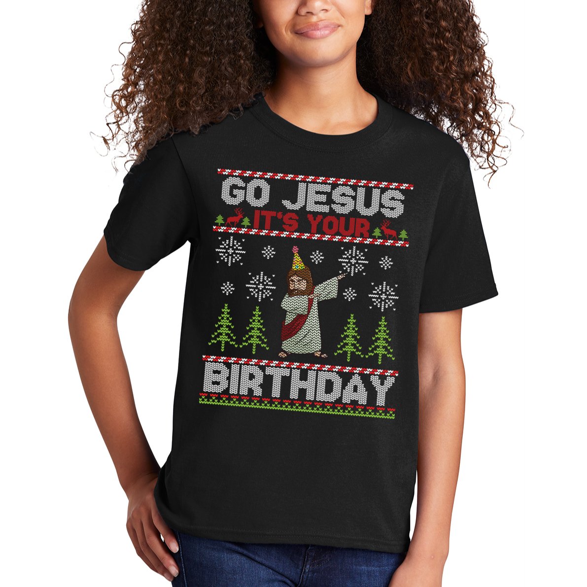 Dabbing Go Jesus It Is Your Birthday Merry Christmas Kids T-Shirt