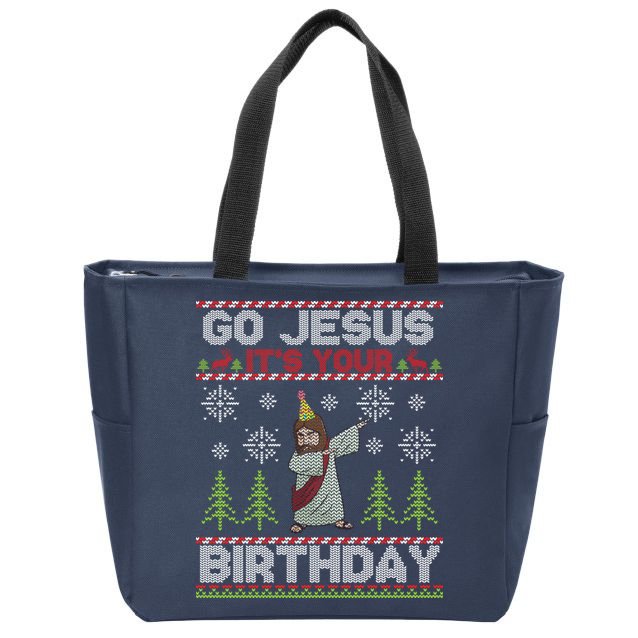 Dabbing Go Jesus It Is Your Birthday Merry Christmas Zip Tote Bag