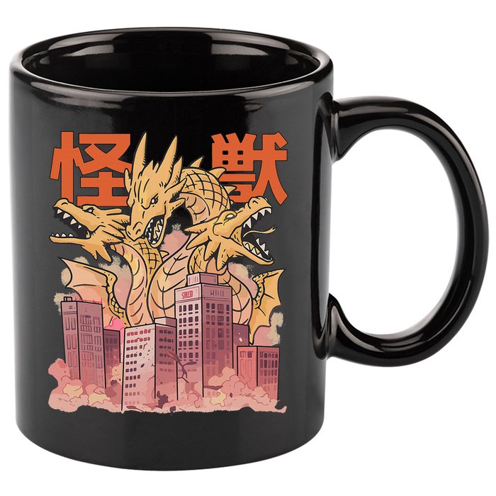 Dragon Ghidorah Japanese 11oz C Handle Ceramic Mug