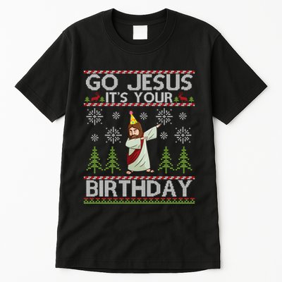 Dabbing Go Jesus ItS Your Birthday Merry Christmas Day Tall T-Shirt