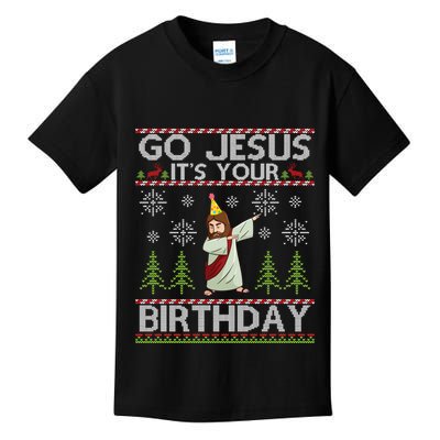 Dabbing Go Jesus ItS Your Birthday Merry Christmas Day Kids T-Shirt