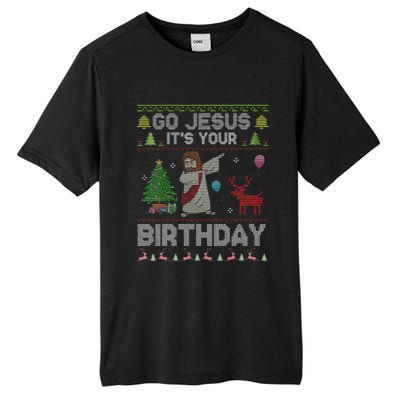 Dabbing Go Jesus Its Your Birthday Merry Christmas Day Tall Fusion ChromaSoft Performance T-Shirt