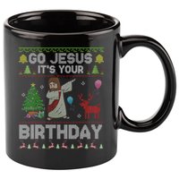 Dabbing Go Jesus Its Your Birthday Merry Christmas Day 11oz C Handle Ceramic Mug
