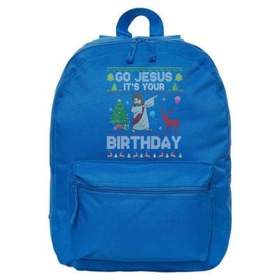 Dabbing Go Jesus Its Your Birthday Merry Christmas Day 16 in Basic Backpack